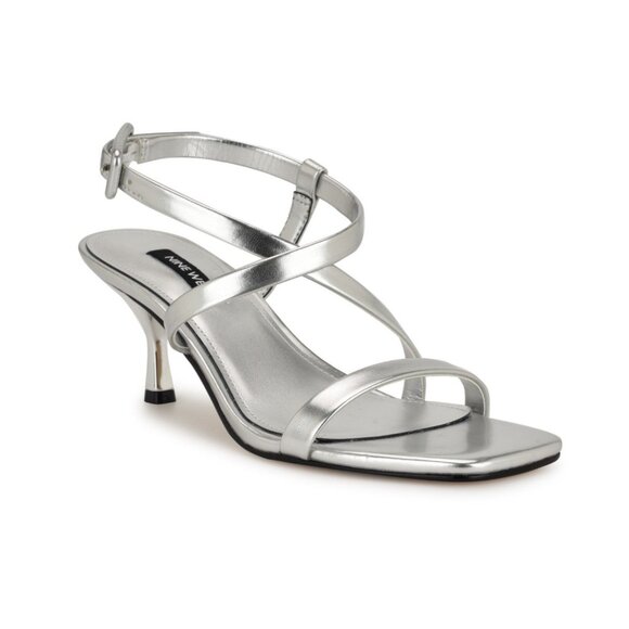 Nine West Women's Hanni Strappy Square Toe Kitten Heel Sandals - Picture 1 of 3